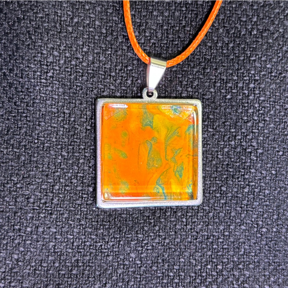 New hand painted glass necklace